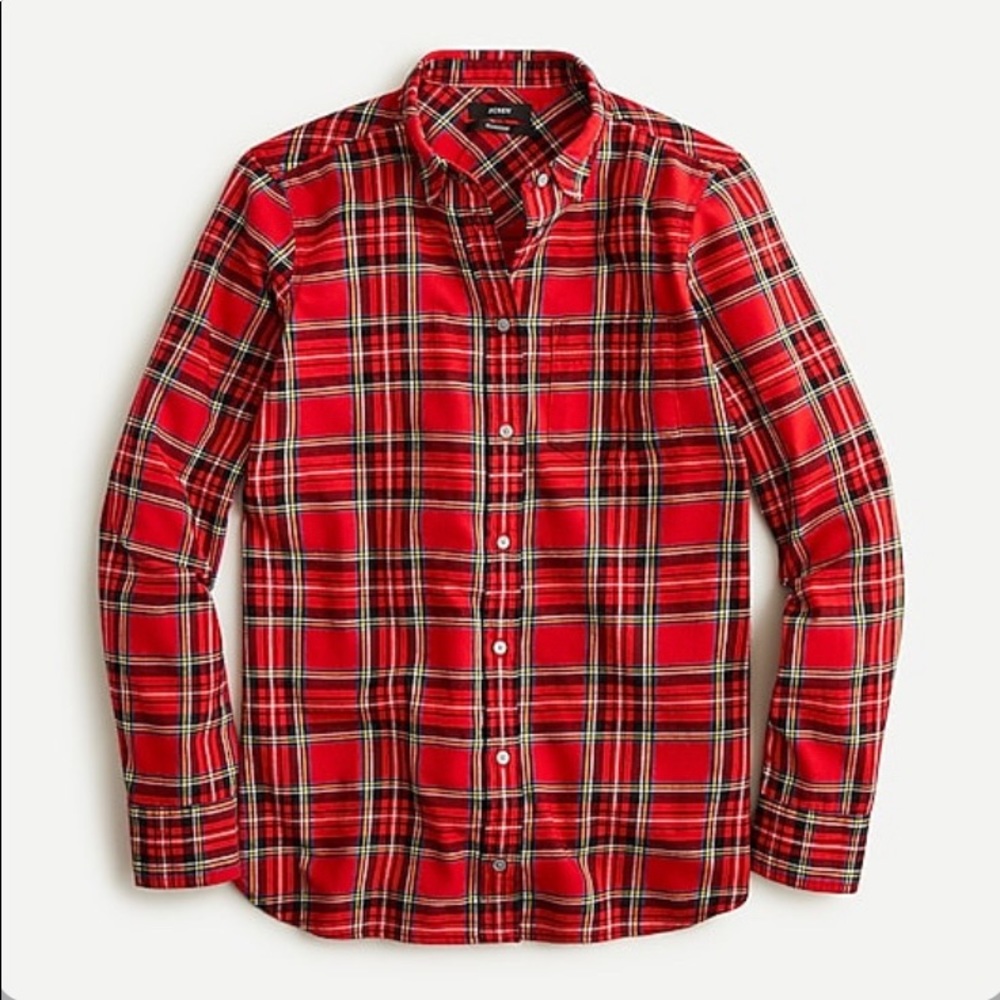 J.CREW Classic-fit boy shirt in red Stewart tartan flannel